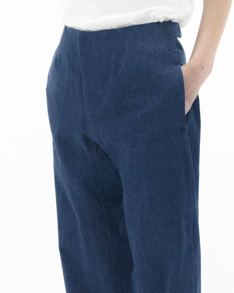 Used Blue Denim Beltless Trousers