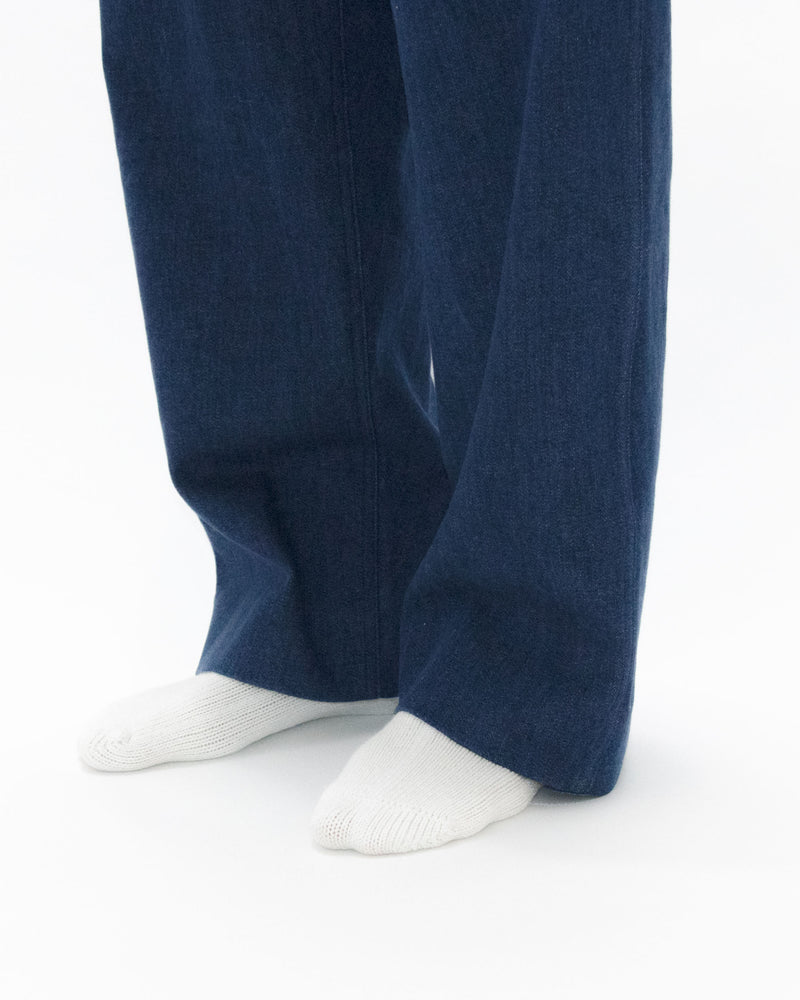 Used Blue Denim Beltless Trousers