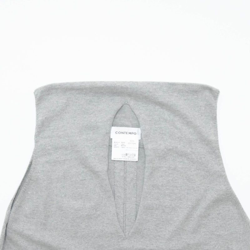Recycle Cotton Knit V-Cut Dress Sleeveless