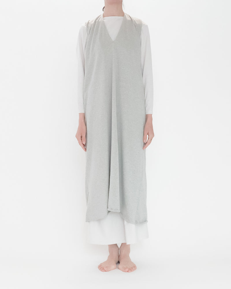 Recycle Cotton Knit V-Cut Dress Sleeveless
