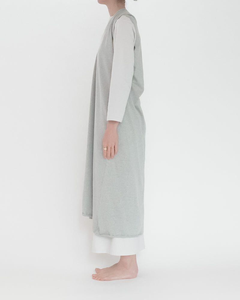 Recycle Cotton Knit V-Cut Dress Sleeveless