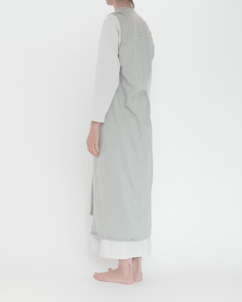 Recycle Cotton Knit V-Cut Dress Sleeveless