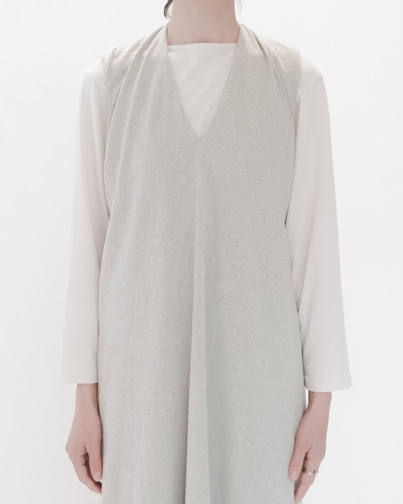 Recycle Cotton Knit V-Cut Dress Sleeveless