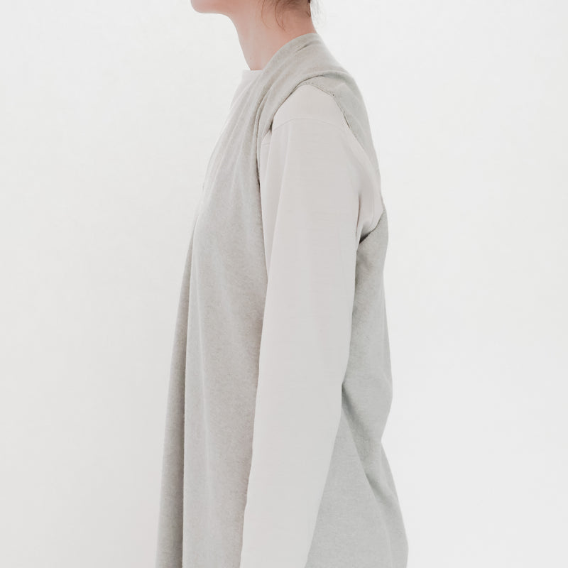 Recycle Cotton Knit V-Cut Dress Sleeveless