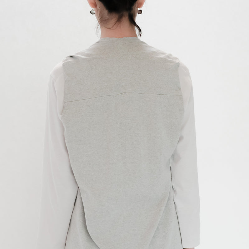 Recycle Cotton Knit V-Cut Dress Sleeveless