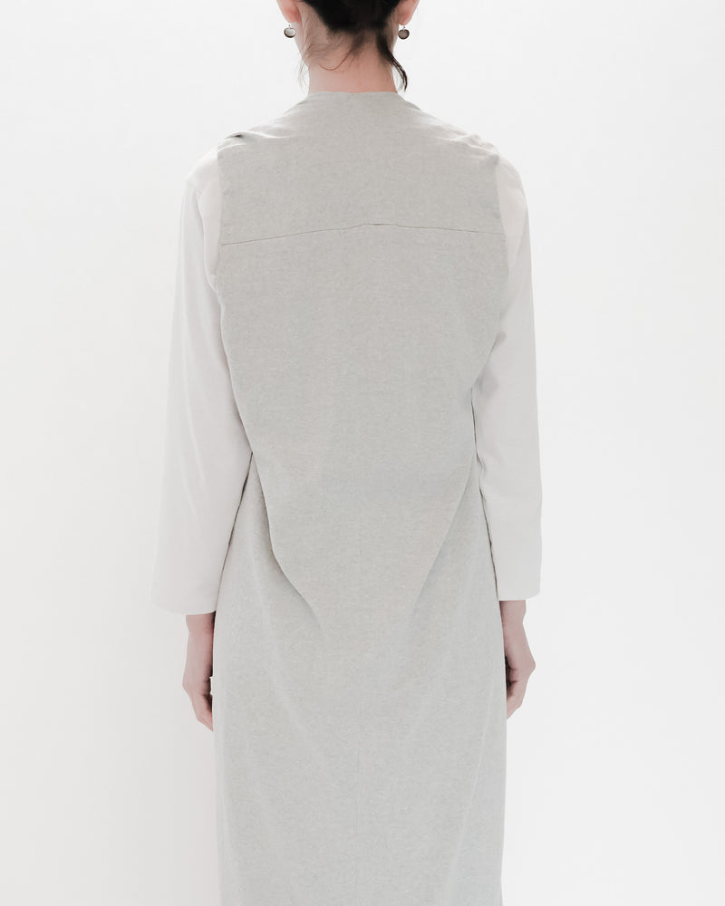 Recycle Cotton Knit V-Cut Dress Sleeveless