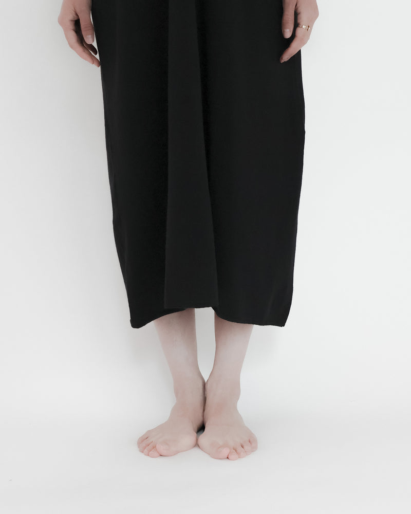 Recycle Cotton Knit V-Cut Dress