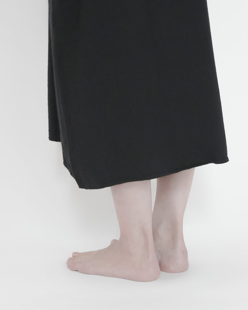 Recycle Cotton Knit V-Cut Dress