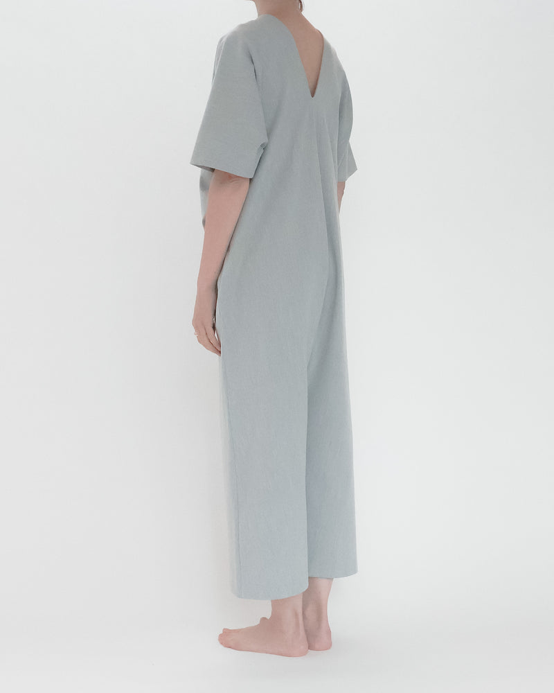 2Way V-Cut Jumpsuit Short Sleeve