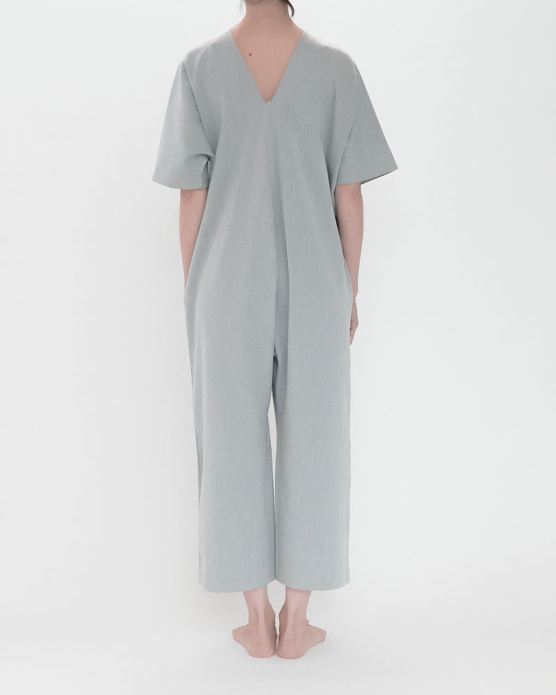 2Way V-Cut Jumpsuit Short Sleeve