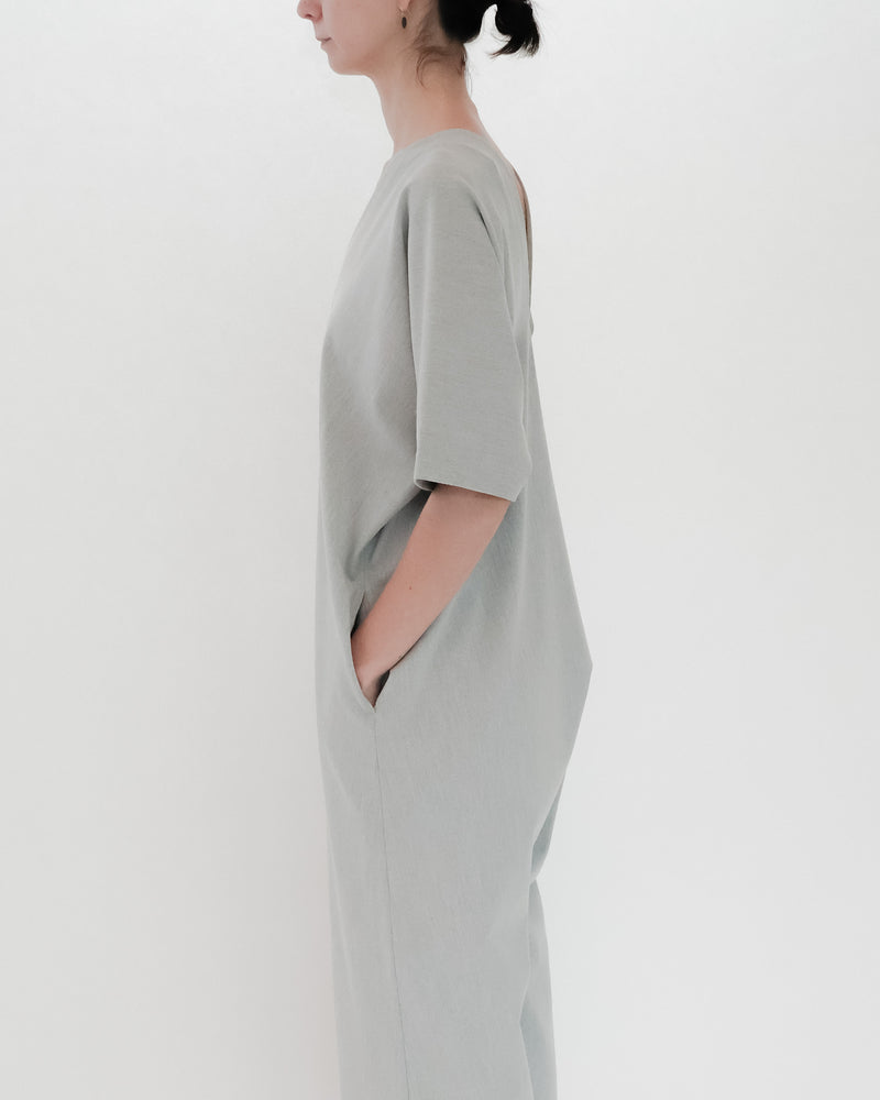 2Way V-Cut Jumpsuit Short Sleeve