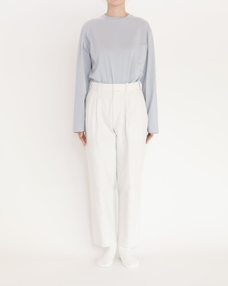 Chino Cloth Trousers Two Tuck Tapered