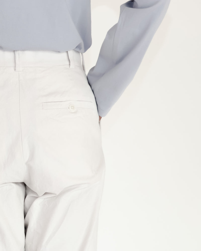 Chino Cloth Trousers Two Tuck Tapered