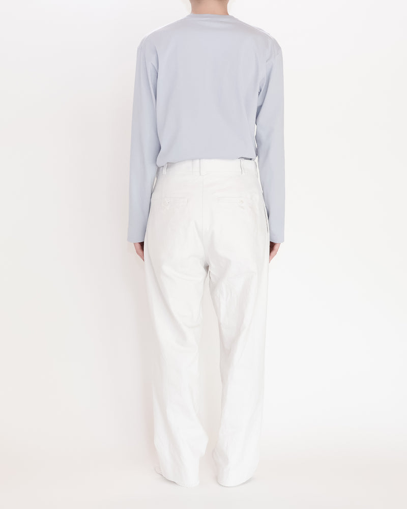 Chino Cloth Trousers Two Tuck Straight
