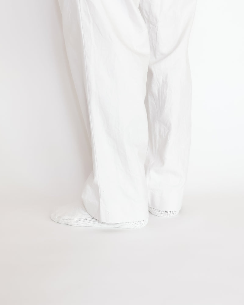 Chino Cloth Trousers Two Tuck Straight