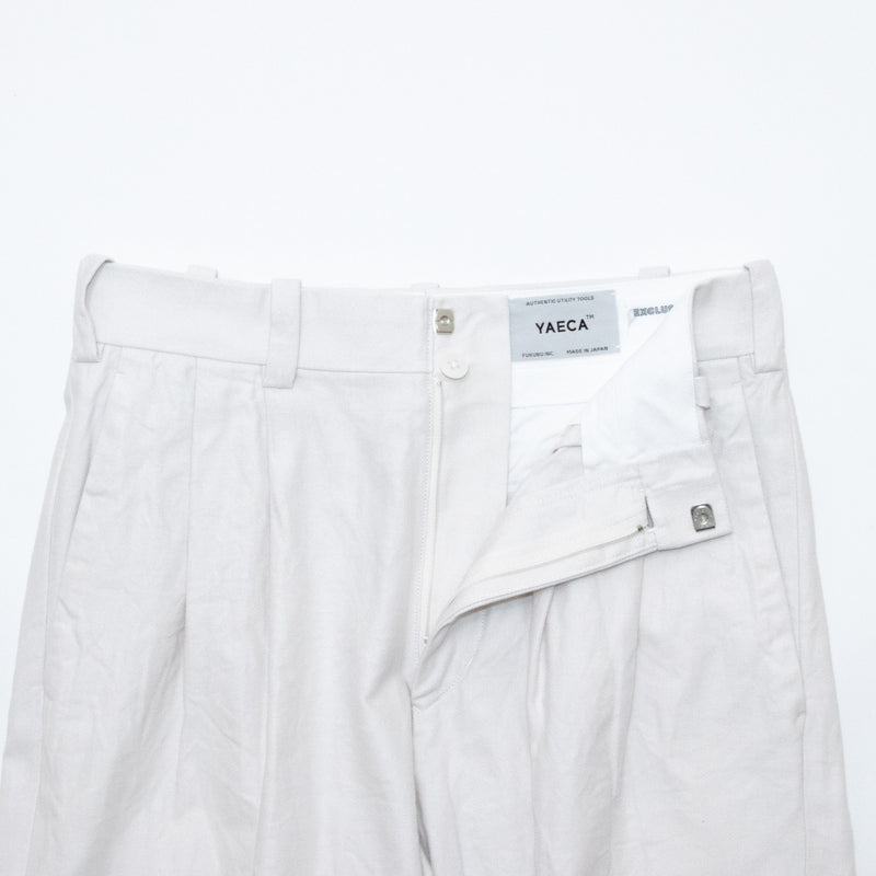 Chino Cloth Trousers Two Tuck Tapered