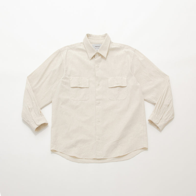 Button Shirt Wide with Flap Pocket