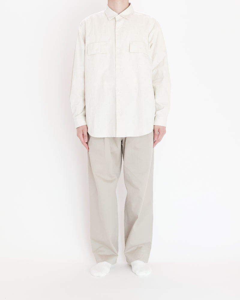 Button Shirt Wide with Flap Pocket