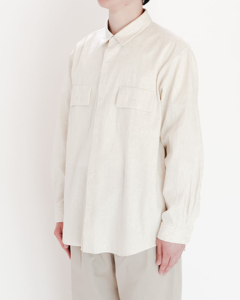 Button Shirt Wide with Flap Pocket