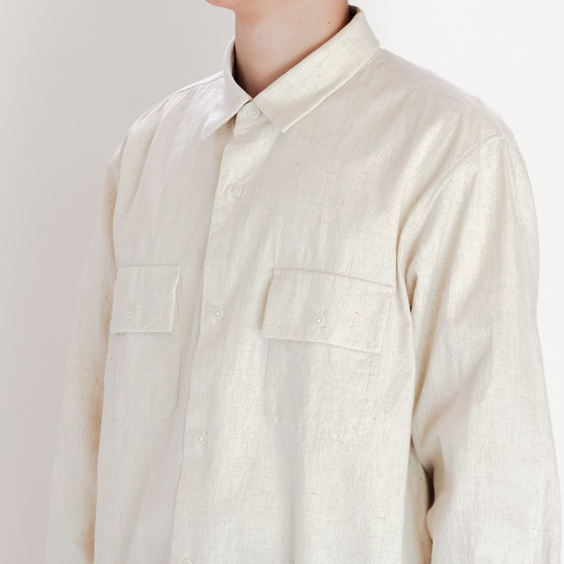Button Shirt Wide with Flap Pocket