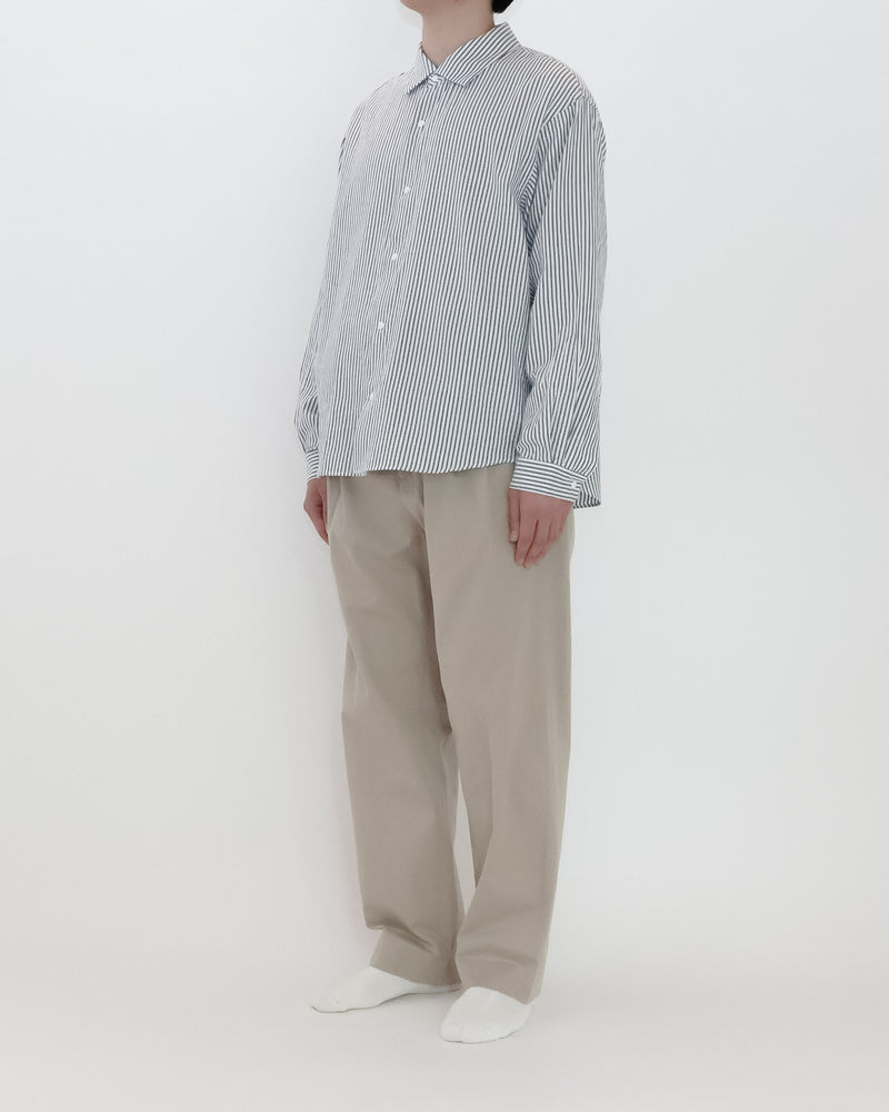 Chino Cloth Trousers Two Tuck Straight