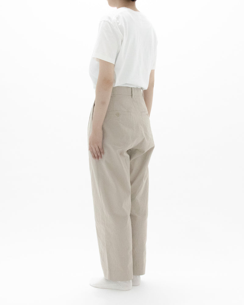 Chino Cloth Trousers Two Tuck Tapered