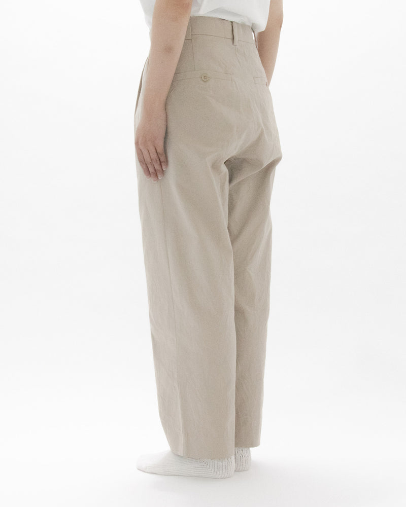 Chino Cloth Trousers Two Tuck Tapered