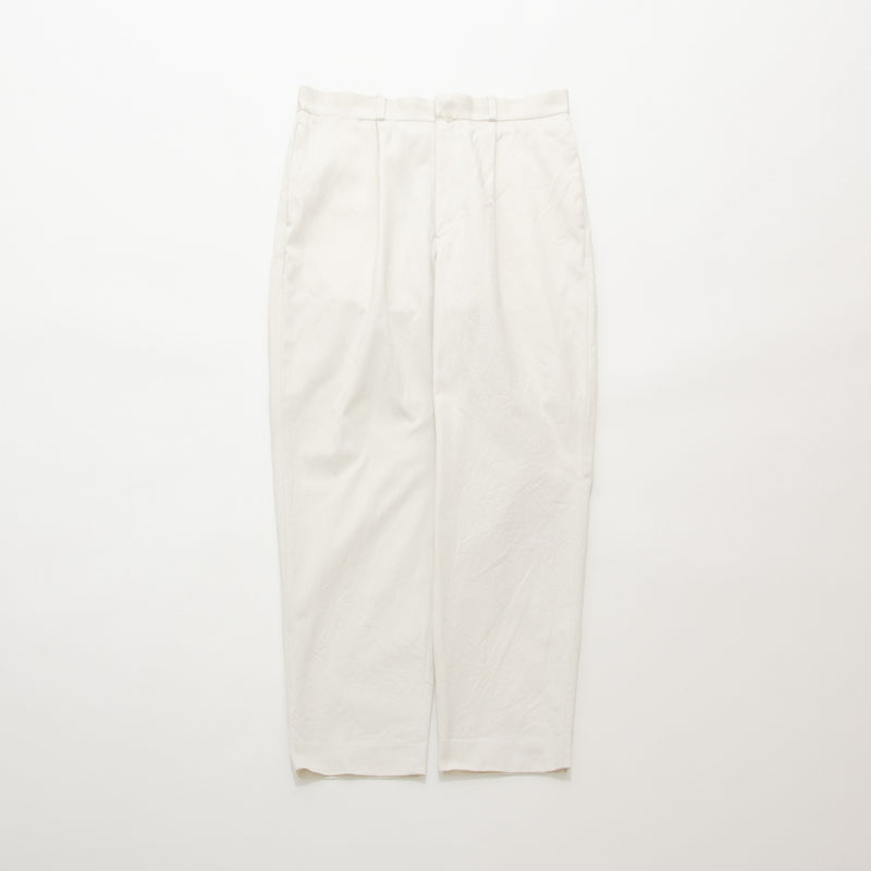 Chino Cloth Trousers Tuck Tapered