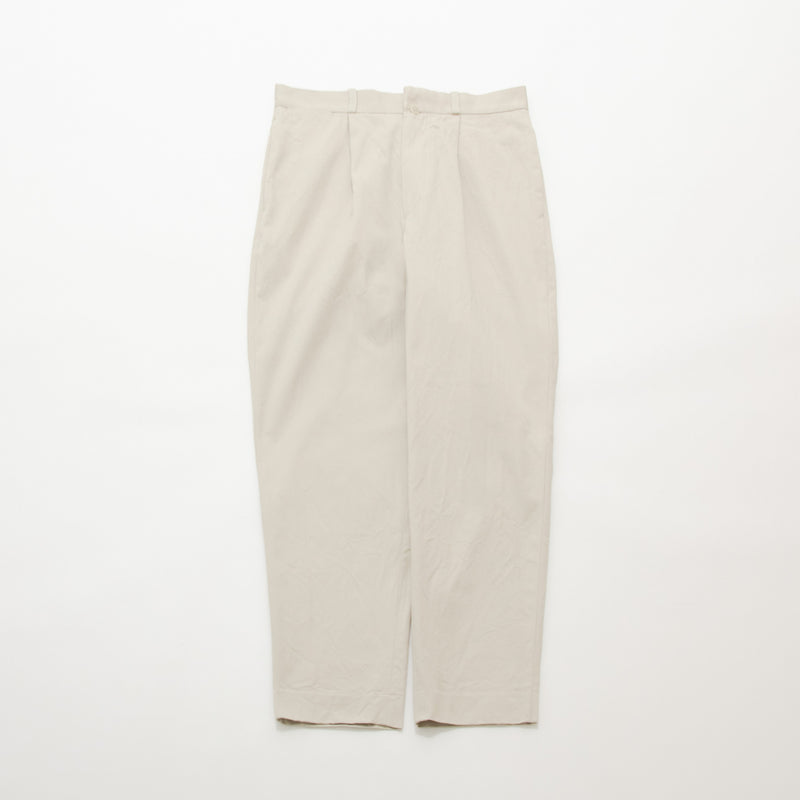 Chino Cloth Trousers Tuck Tapered