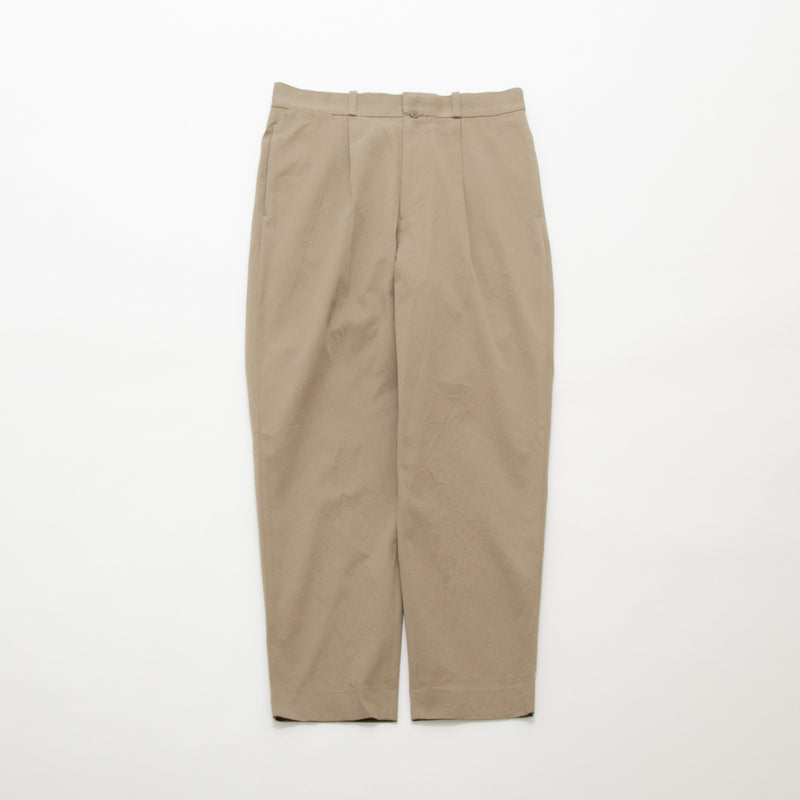 Chino Cloth Trousers Tuck Tapered