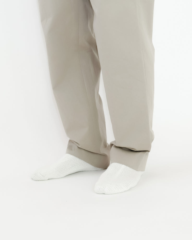Chino Cloth Trousers Tuck Tapered