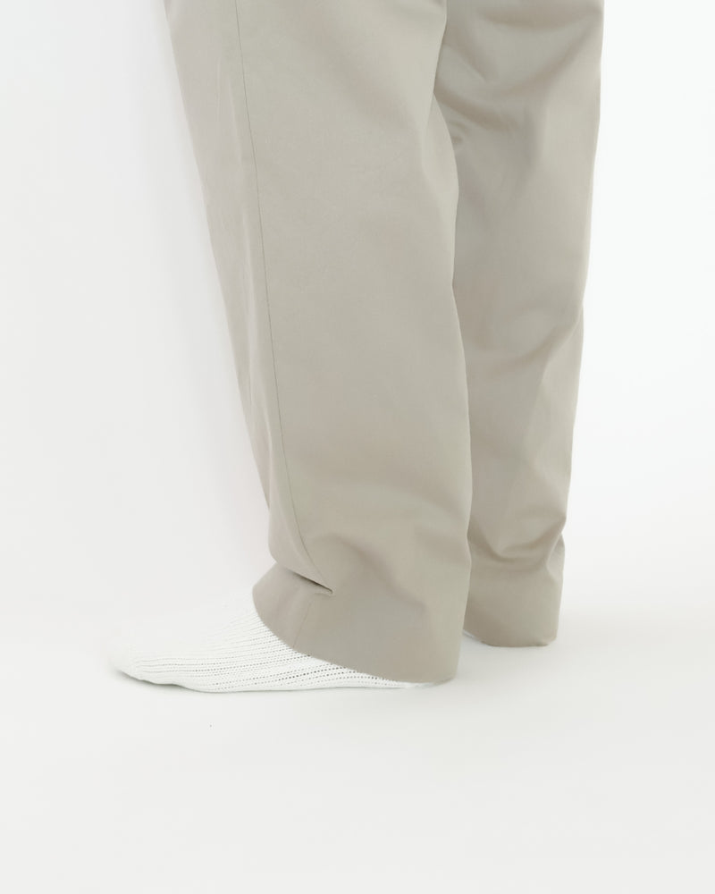 Chino Cloth Trousers Tuck Tapered