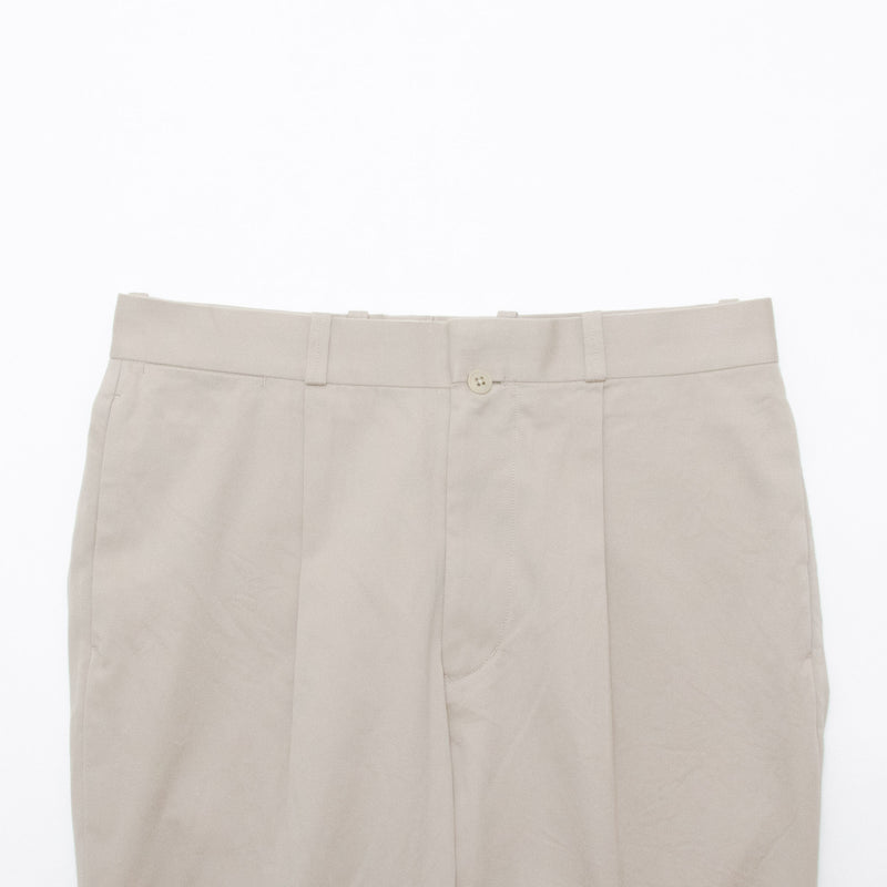 Chino Cloth Trousers Tuck Tapered