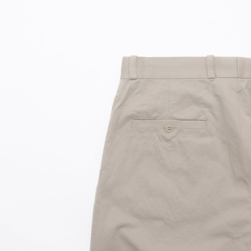 Chino Cloth Trousers Tuck Tapered