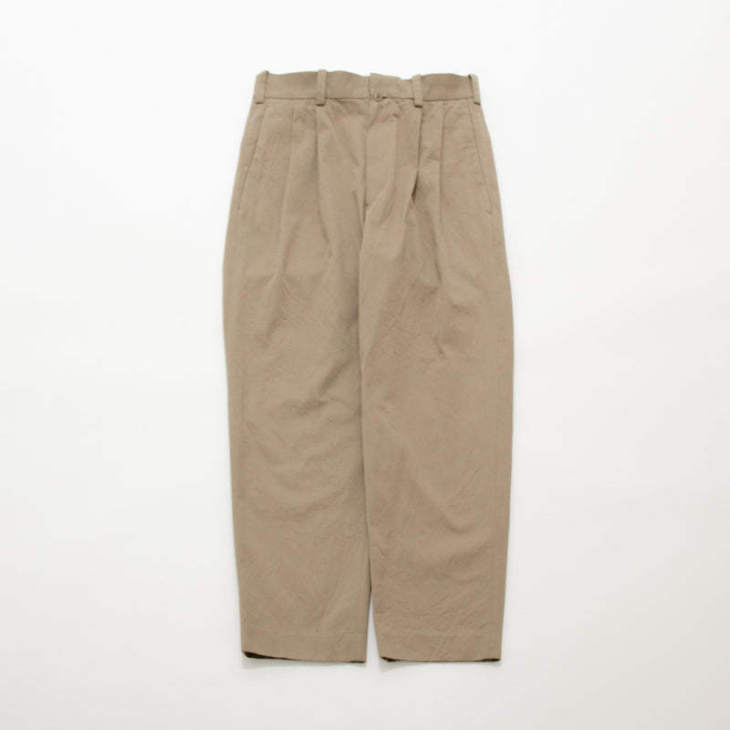 Chino Cloth Trousers Two Tuck Straight