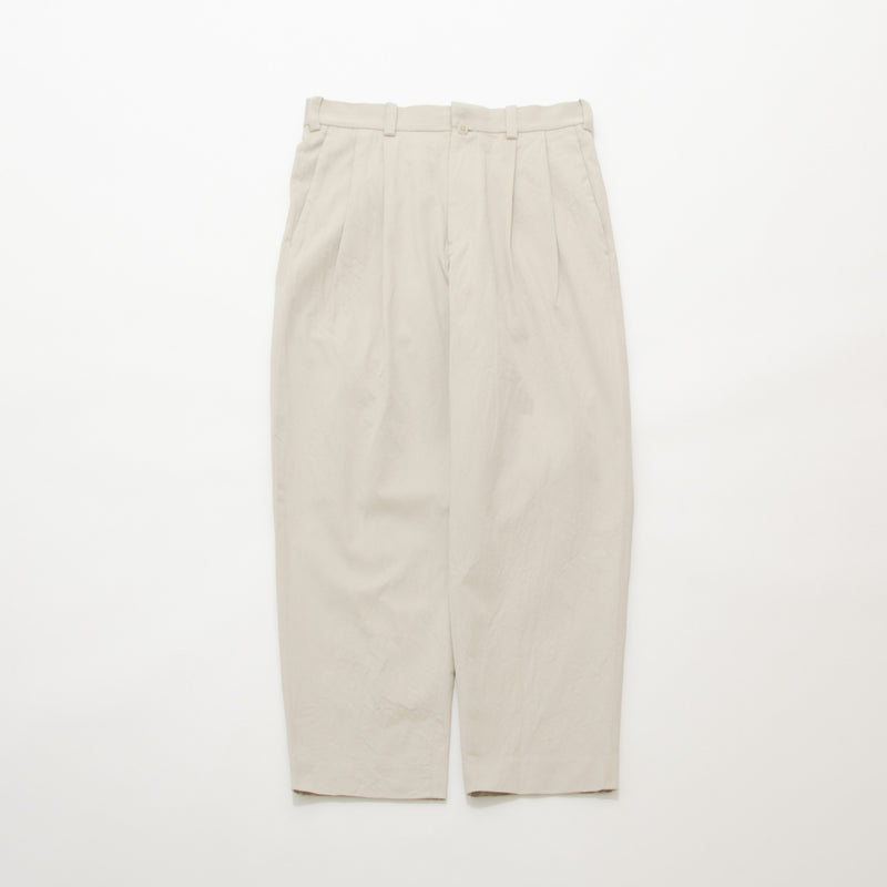 Chino Cloth Trousers Two Tuck Straight