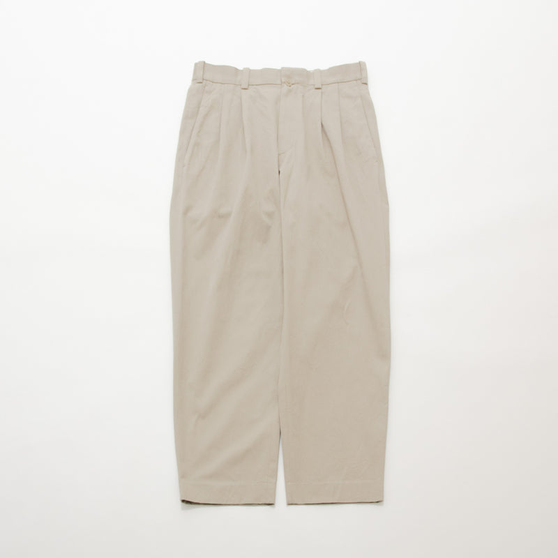 Chino Cloth Trousers Two Tuck Straight