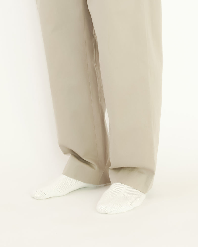 Chino Cloth Trousers Two Tuck Straight