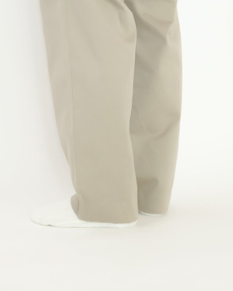 Chino Cloth Trousers Two Tuck Straight