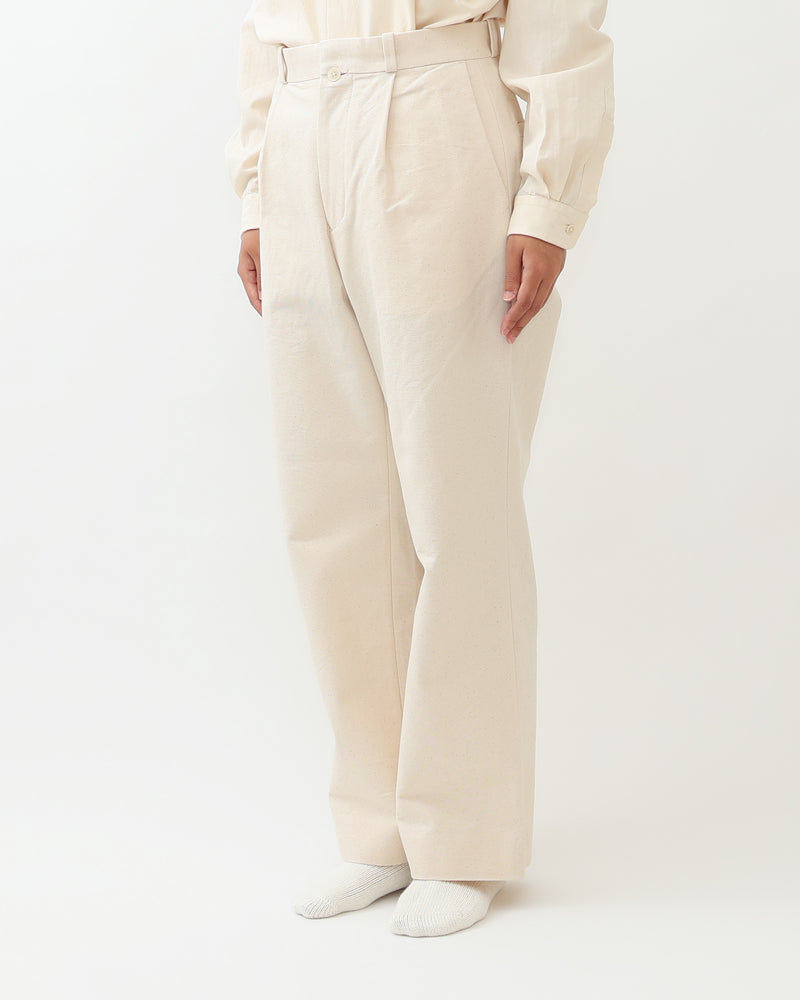 Cotton Duck Tuck Straight Trousers