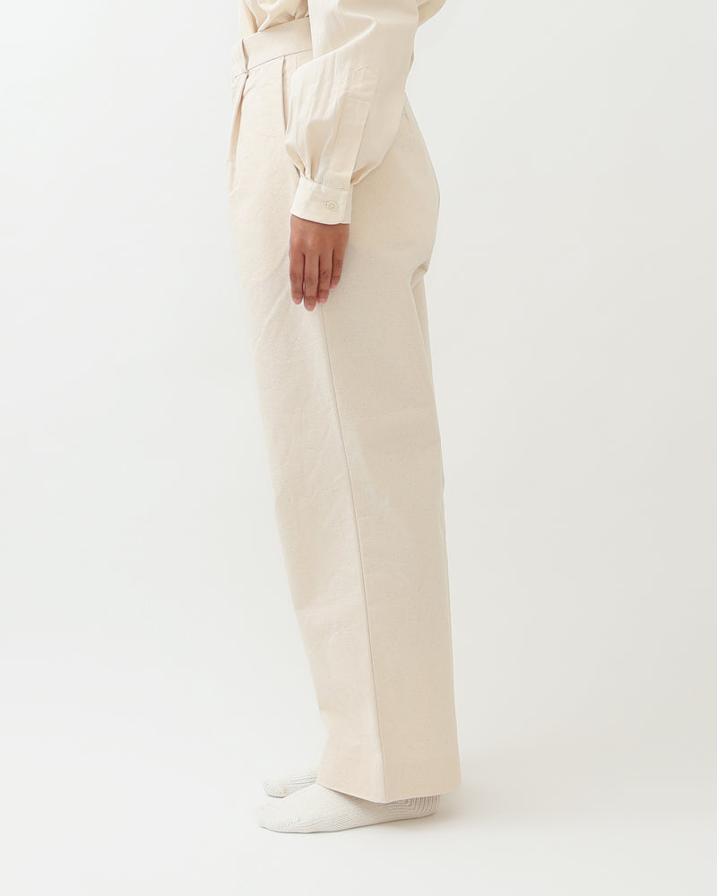 Cotton Duck Tuck Straight Trousers