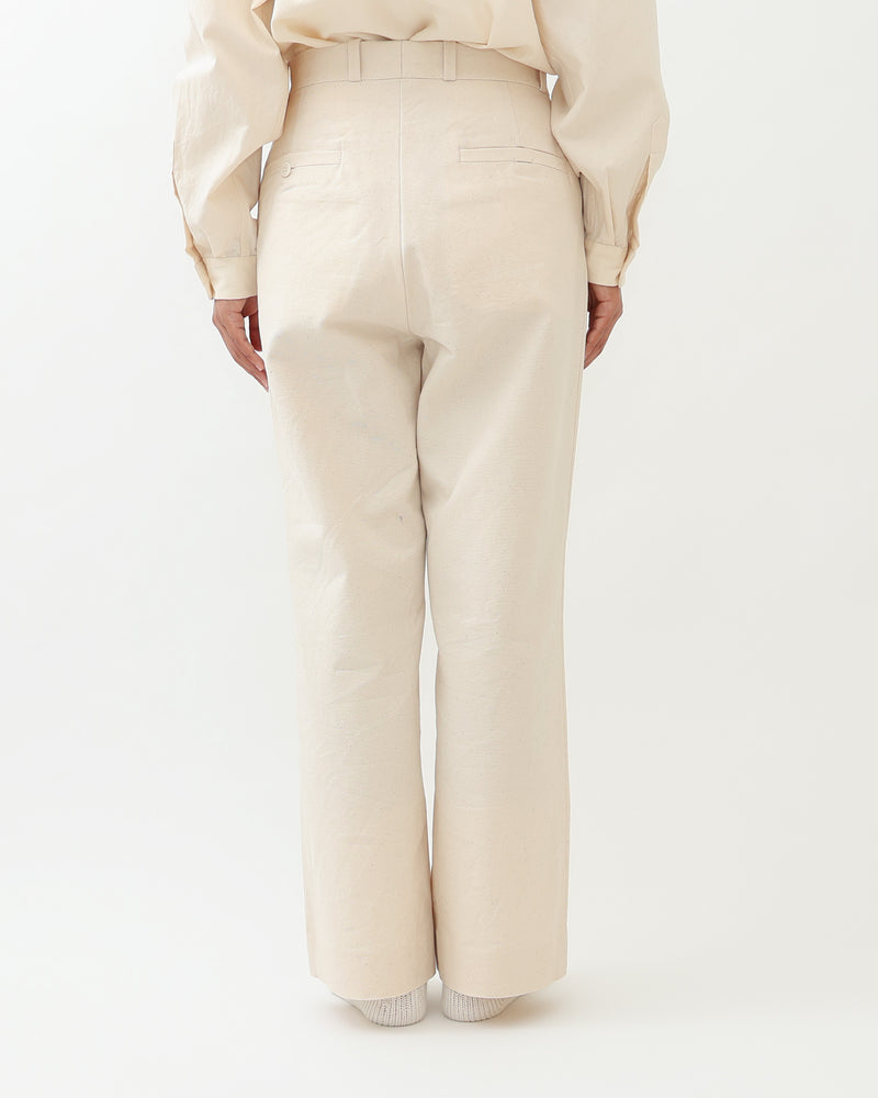 Cotton Duck Tuck Straight Trousers