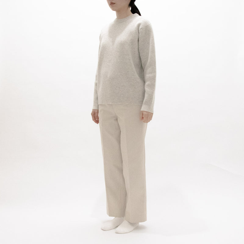 Wool Rib Knit Crew Neck