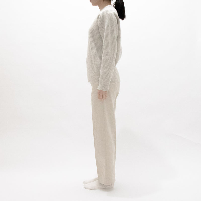 Wool Rib Knit Crew Neck