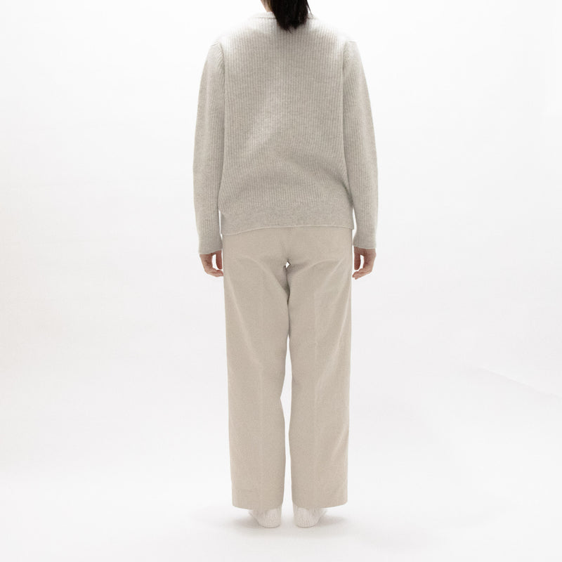 Wool Rib Knit Crew Neck