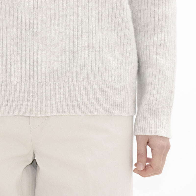 Wool Rib Knit Crew Neck