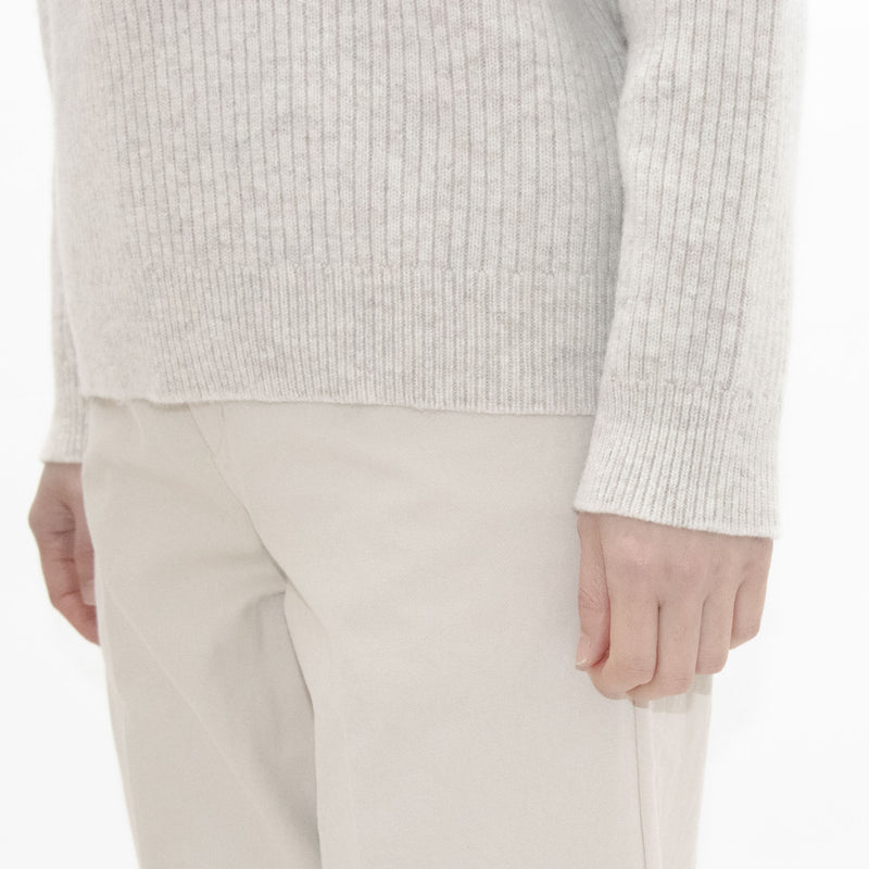 Wool Rib Knit Crew Neck