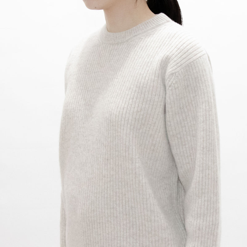 Wool Rib Knit Crew Neck