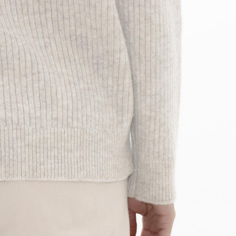 Wool Rib Knit Crew Neck