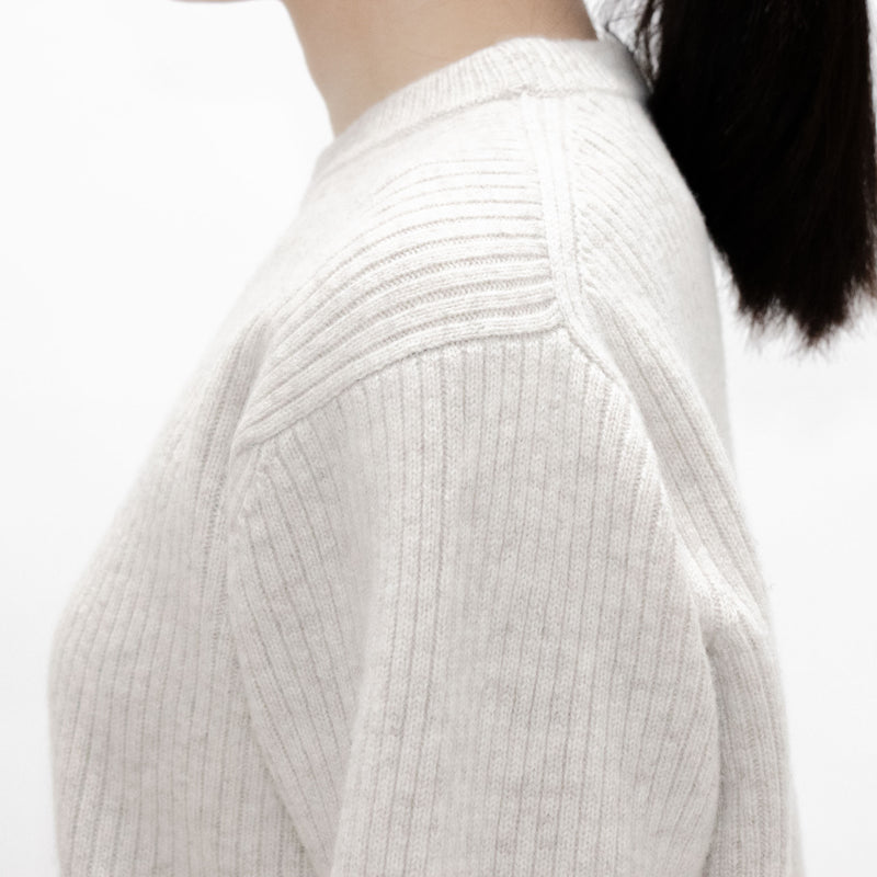 Wool Rib Knit Crew Neck